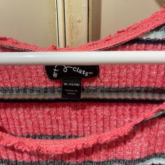 ‎Art Class Reddish-Pink Striped Circle Dress - Picture 3 of 4